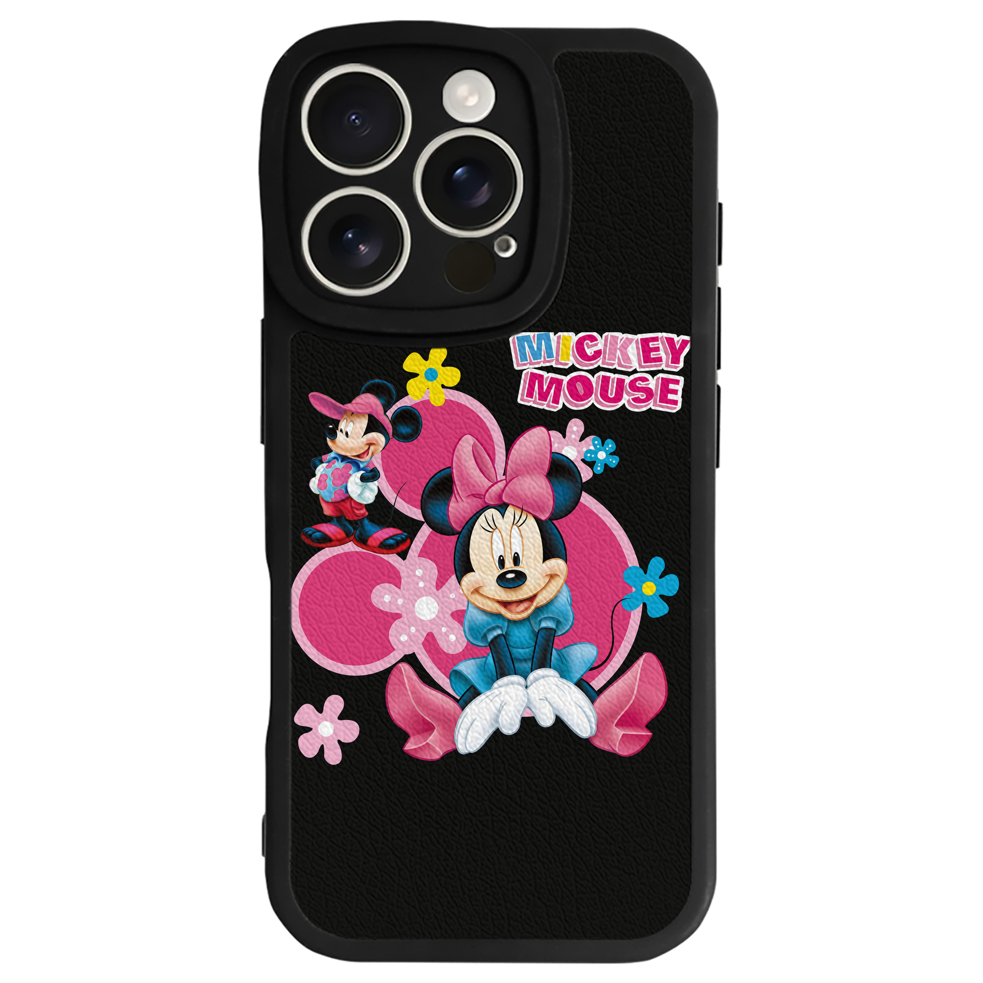 （画像用） ミッキーマウス Mickey Mouse 【iPhone 16シリーズ対応】シリコンスマホケース（レザー調） 材質：シリコン